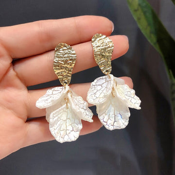 Acrylic Painted Petals Clip-on Earrings