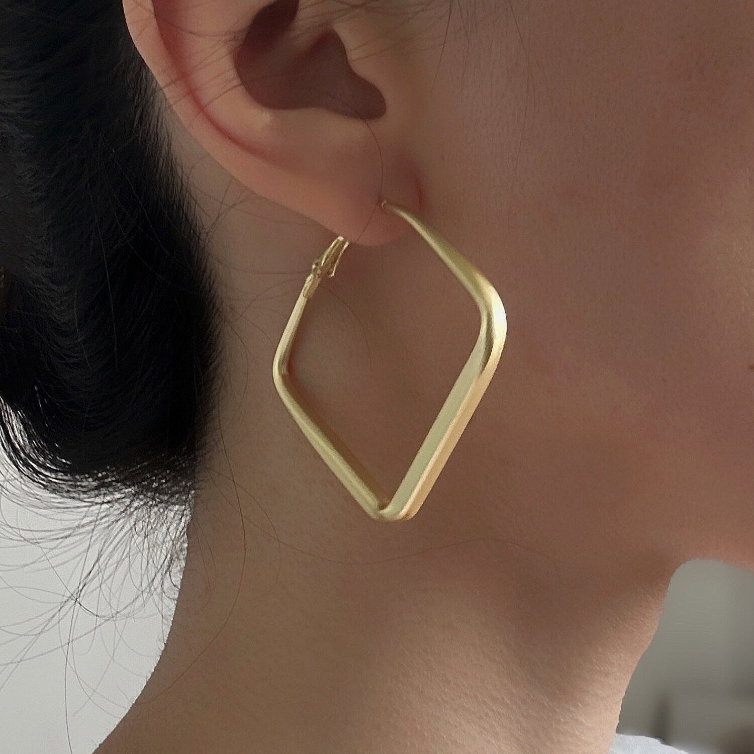 Big Square Hoop Modern Earrings1