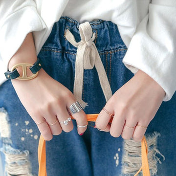 Minimalist Wide Glossy Open Ring