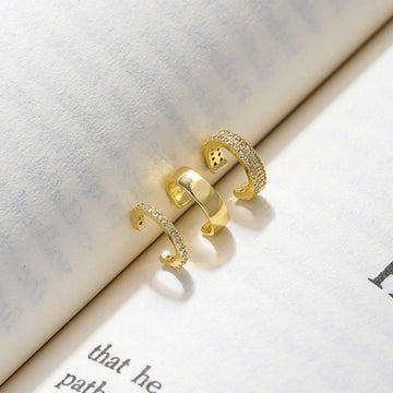 3pc Thick Minimal No Piercing Ear Cuffs