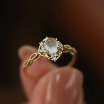 Natural Moonstone Cats Eyes Ring