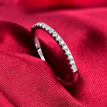Genuine Tibetan Silver CZ Stackable Ring