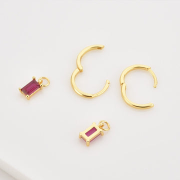 925 Sterling Silver Gold Zircon CZ Drop Earring