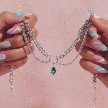 Multilayer Hexagonal Column Crystal Necklace