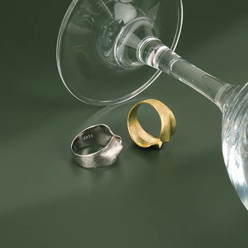 Simple Geometric Adjustable Wave Ring