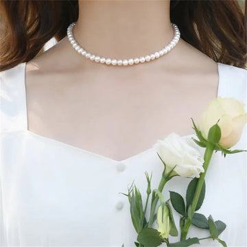 Vintage Style Pearl Chain Choker Necklace