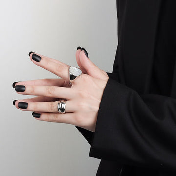 Trendy Shell Geometry Rings