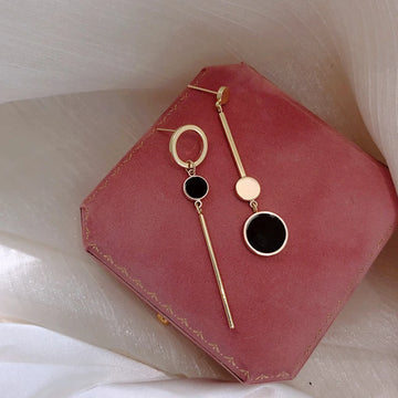 Asymmetric Design Long Drop Earrings