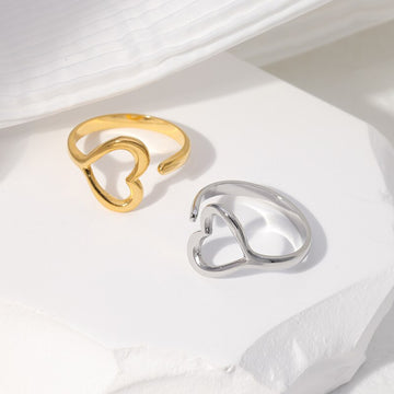 Aesthetic Stainless Steel Heart Ring
