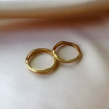 Irregular Wave Geometric Handmade Rings