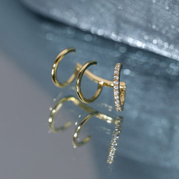 Minimalist Three Layer Zircon Ear Cuff