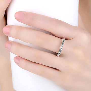 925 Sterling Silver Fashion Rainbow Heart Rings