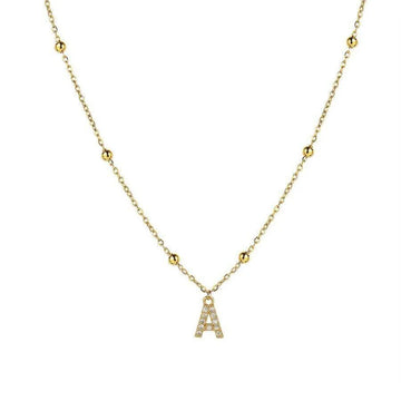A-Z Initial Letter Zircon Necklace