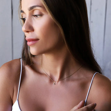 Tiny Stainless Steel A-Z Initial CZ Necklaces