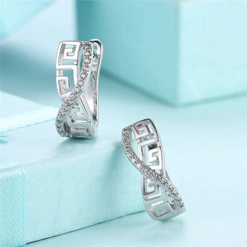 925 Sterling Silver Classic Zircon Earrings