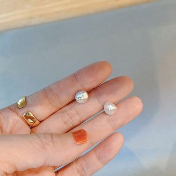 925 Sterling Silver Designer French Natural Baroque Pearls Earrings