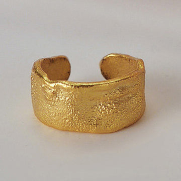 925 Sterling Silver Wide Textured Ear Cuff