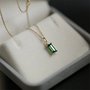 European Green Crystal Pendant Necklace