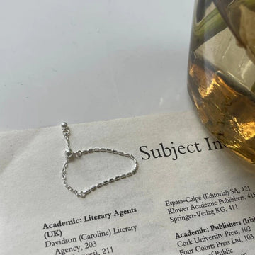 925 Sterling Silver Tassel Chain Adjustable Ring