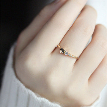 925 Sterling Silver Star Pavé Crystal Ring