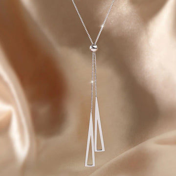 925 Sterling Silver Geometric Triangle Necklace