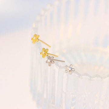 Sweet Hollow Flowers Micro-Set Zircon Earrings