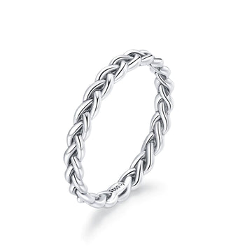 925 Sterling Silver Simple Braided Elegant Ring