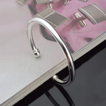 925 Sterling Silver Double Beads Cuff Bracelet