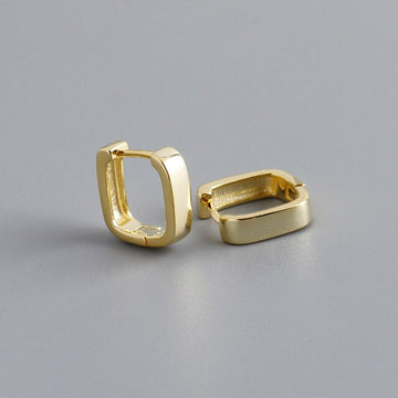 Simple Square Huggies Hoop Earrings