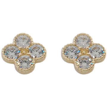 925 Sterling Silver Simple Temperament Flower Zircon Earrings