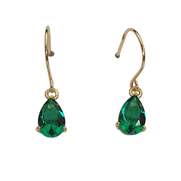 925 Sterling Silver Green Retro Drop Earrings