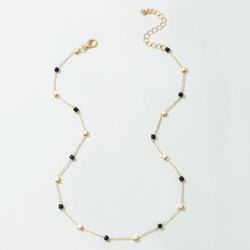 Black Mini Beads Clavicle Chain Choker Necklace