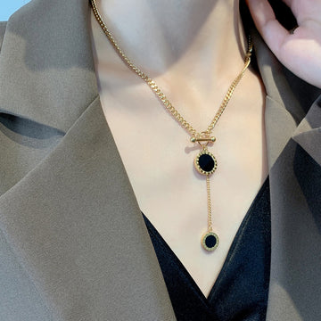 Black Pendant Stainless Steel Necklace