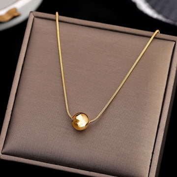 Classic Ball Titanium Steel Pendant Necklace