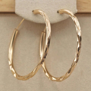 Classic Geometric Pattern Hoop Earring