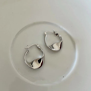 Smooth Surface Irregular Contorted Earrings