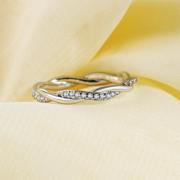 Dainty Thin Twisted Sparkle Ring
