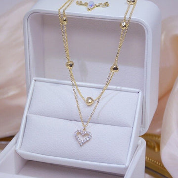 Double Layer Heart Necklace