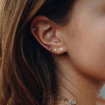 925 Sterling Silver Mini Flower Stud Earrings