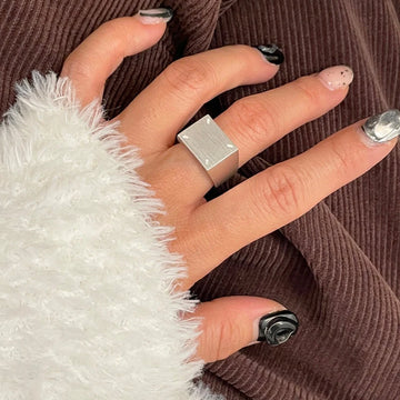 Geometric Rectangle Adjustable Ring