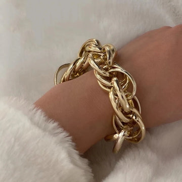 Big Imitation Pearl Charm Bracelet Bangle