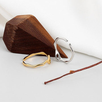 Irregular Geometric Hollow Open Narrow Ring