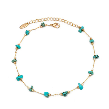 Lucky Eye Natural Stone Beach Anklet