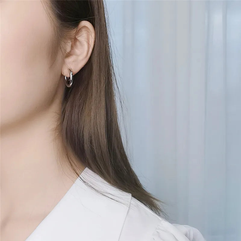 Vintage Minimalist Clip On Hoop Earrings