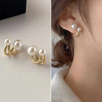 New Light Luxury Zircon Pearl Stud Earrings