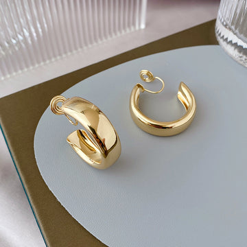 New Style C Shape Clip On Hoop Earrings