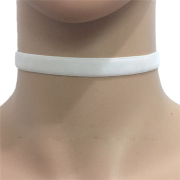 Punk Gothic White Velvet Choker Necklace