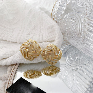 Retro Gold Colour Braided Geometric Ear Clip