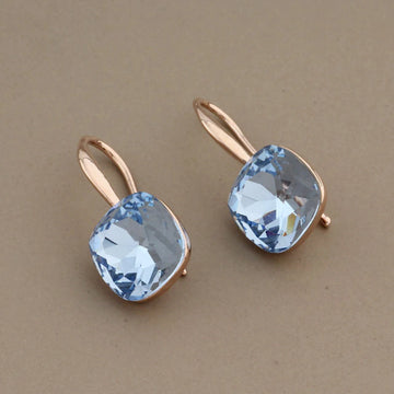 Square Blue Trendy Earrings
