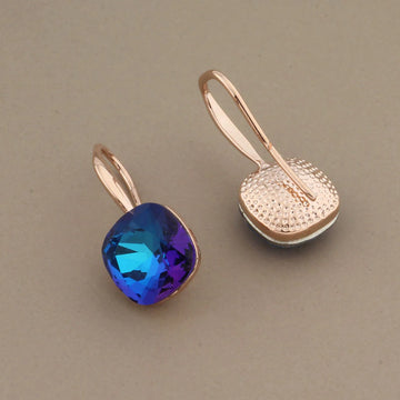 Square Blue Trendy Earrings